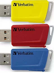 Флешка Verbatim Store 'n' Click 3x16 GB Kit USB 3.2 (49306) Red/Blue/Yellow - мініатюра 3