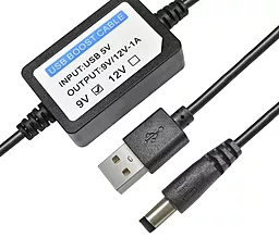 Кабель USB EasyLife Q400 USB-A - DC 5.5x2.5 1a с преобразователем 5v -> 12v black