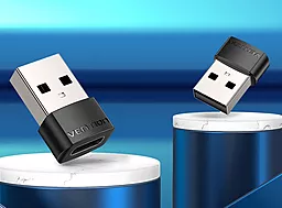 Адаптер-переходник Vention M-F USB-A -> USB Type-C Black (CDWB0) - миниатюра 2