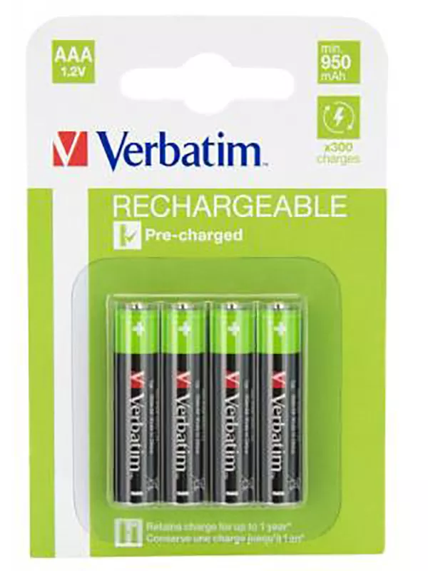 Аккумулятор Verbatim AAA (R03) 1000mAh 4шт (49942) - фото 1