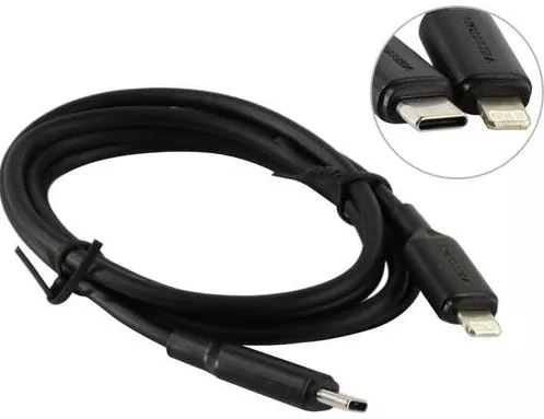 Кабель Vention USB Type-C - Lightning 30w 3a 2м PD сable Black (LAKBH) - фото 2
