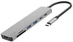 USB Type-C хаб Proove Iron Link 7-in-1 silver (HBIL00222004) - фото USB Type-C хаб Proove Iron Link 7-in-1 silver (HBIL00222004)