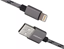 USB Кабель Momax Elit Link Lightning Cable Woven Braid 2.4A Silver (DDMMFILFPS) - мініатюра 3