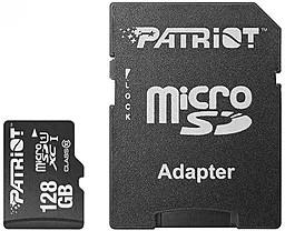 Карта памяти Patriot microSDXC 128GB LX Series Class 10 UHS-I U1 + SD-адаптер (PSF128GMCSDXC10)