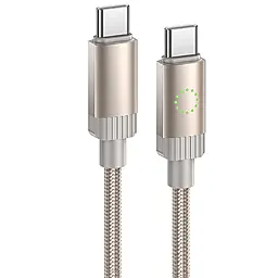Кабель Hoco X117 Star USB Type-C to Type-C 60w 3a 1м PD cable Gold - фото Кабель Hoco X117 Star USB Type-C to Type-C 60w 3a 1м PD cable Gold