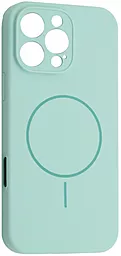Чохол Silicone Case Full Camera Fine Ring MagSafe для Apple iPhone 16 Pro Max Light Cyan - фото Чохол Silicone Case Full Camera Fine Ring MagSafe для Apple iPhone 16 Pro Max Light Cyan