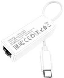 Сетевая карта Hoco UA22 Ethernet Adapter USB-C to RJ45 до 100 Мбит/c White - миниатюра 5