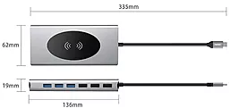 Мультипортовый USB Type-C хаб Remax RU-U99 15in1 Docking Station Gray - миниатюра 4