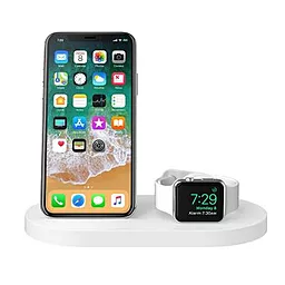 Бездротовий (індукційний) зарядний пристрій Belkin Qi Wireless Apple Watch 1A + iPhone 7.5W + USB A 5W/1A White (F8J235VFWHT) - мініатюра 5