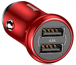 Автомобильное зарядное устройство Baseus Gentleman 4.8A Red (CCALL-GB09)