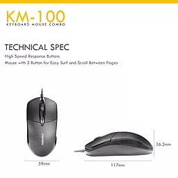 Комплект (клавиатура+мышка) Fantech KM100 - миниатюра 11