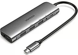 USB Type-C хаб Ugreen CM136 6-in-1 hub gray (80132) - фото USB Type-C хаб Ugreen CM136 6-in-1 hub gray (80132)