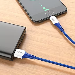 Кабель Hoco X70 Ferry USB-A - micro USB 12w 2.4a 1м cable Blue - мініатюра 3 Кабель Hoco X70 Ferry USB-A - micro USB 12w 2.4a 1м cable Blue - мініатюра 3