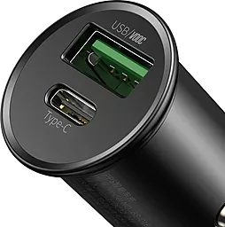 Автомобільний зарядний пристрій Baseus Circular Metal PPS 30W USB-C + USB-A Ports (CCYS-C01) - мініатюра 3