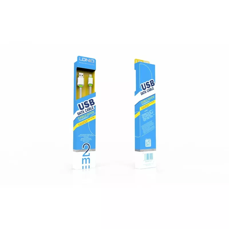 Кабель LDNio USB-A - Lightning 10.5w 2м cable White (LS01) - фото 5