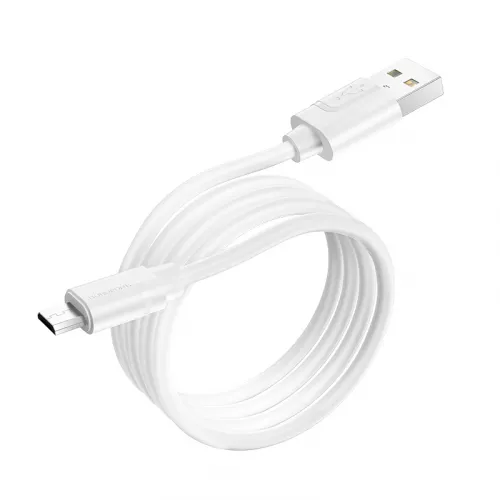 Кабель Borofone BX55 Harmony Silicone USB-A - micro USB 12w 2.4a 1м cable White - фото 2