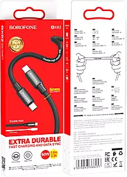 Кабель Borofone BX82 Bountiful USB Type-C - Type-C 60w 3a 1м PD cable Black - миниатюра 4 Кабель Borofone BX82 Bountiful USB Type-C - Type-C 60w 3a 1м PD cable Black - миниатюра 4