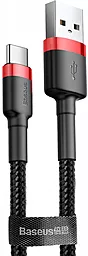 Кабель USB Baseus Cafule 2M USB Type-C Cable Red/Black (CATKLF-C91)