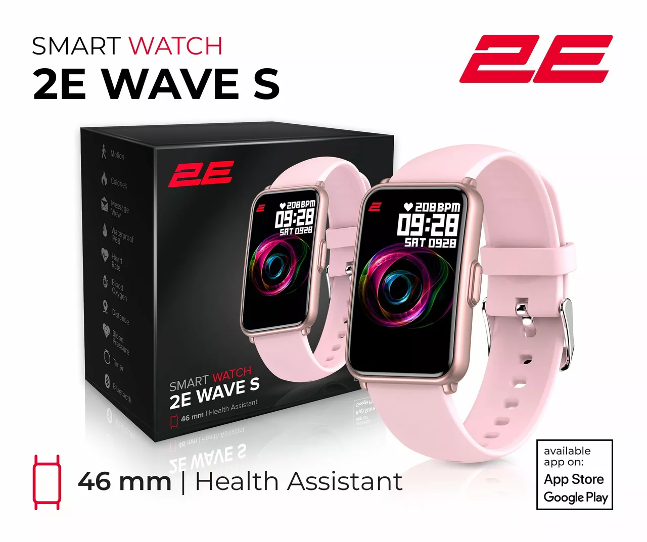 Смарт-часы 2E Wave S 46mm Pink (2E-CWW11PK) - фото 1