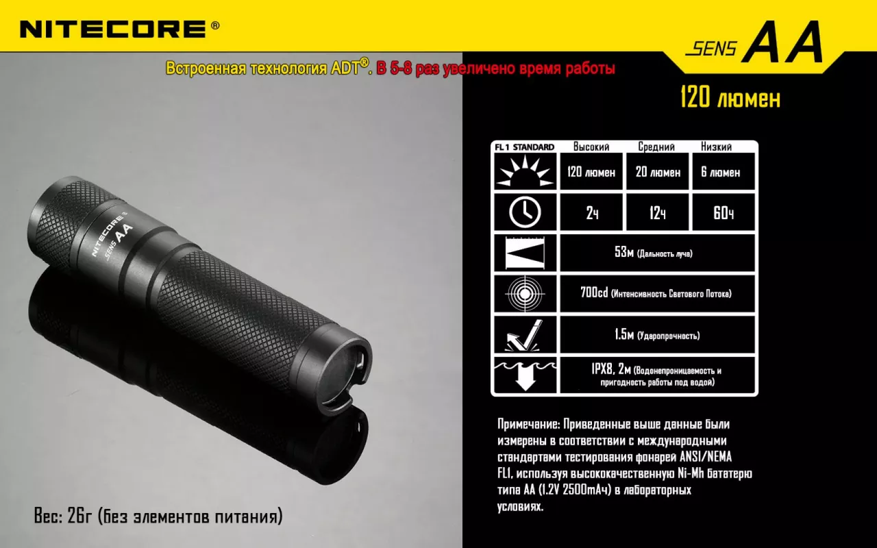 Ліхтарик Nitecore SENS AA (6-1051) - фото 16