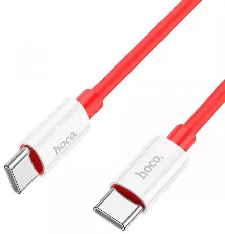 Кабель Hoco X87 Magic Silicone USB Type-C - Type-C 60w 3a 1м PD cable Red - фото 2