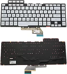 Клавиатура для ноутбука Asus GU502 series с подсветкой клавиш без рамки Silver