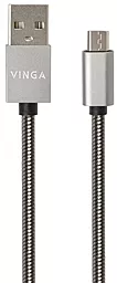 USB Кабель Vinga micro USB Cable Silver (VCPDCMSSJ1GR)