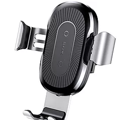 Держатель с беспроводной зарядкой Baseus Gravity AirVent Holder + Wireless Charger 10W Silver (WXYL-0S) - фото Держатель с беспроводной зарядкой Baseus Gravity AirVent Holder + Wireless Charger 10W Silver (WXYL-0S)