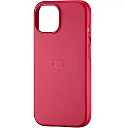 {"ru": "Чехол", "uk": "Чохол"} Leather Case with MagSafe для Apple iPhone 15 Plus  Crimson