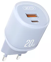 Сетевое зарядное устройство XO L144 20w PD/QC USB-C/USB-A ports charger blue