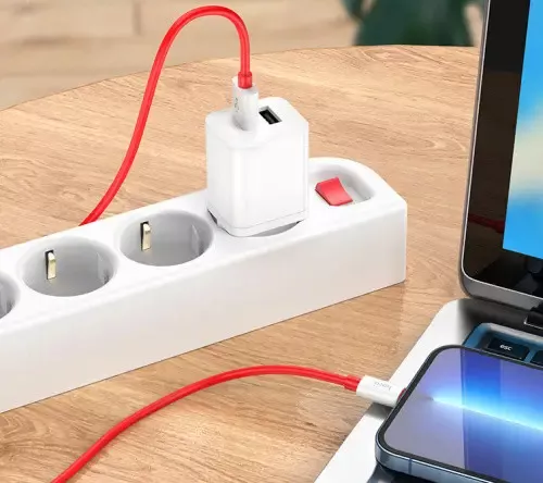 Кабель Hoco X87 Magic Silicone USB-A - Lightning 12w 2.4a 1м cable Red - фото 4
