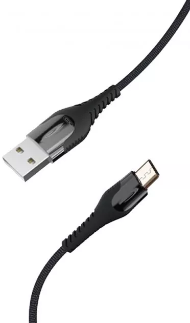 Кабель XO NB138 Led Display USB-A - micro USB 10.5w 1м cable Black - фото 2