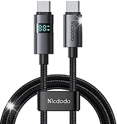 Кабель McDodo Horizontal LED Display USB Type-C - Type-C 100w 5a 1.2m PD cable Black (CA-5610) - фото Кабель McDodo Horizontal LED Display USB Type-C - Type-C 100w 5a 1.2m PD cable Black (CA-5610)