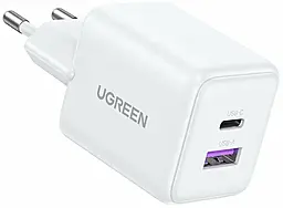 Сетевое зарядное устройство Ugreen UGREEN X516 30w PD USB-C/USB-A ports charger white (65015) - фото Сетевое зарядное устройство Ugreen UGREEN X516 30w PD USB-C/USB-A ports charger white (65015)