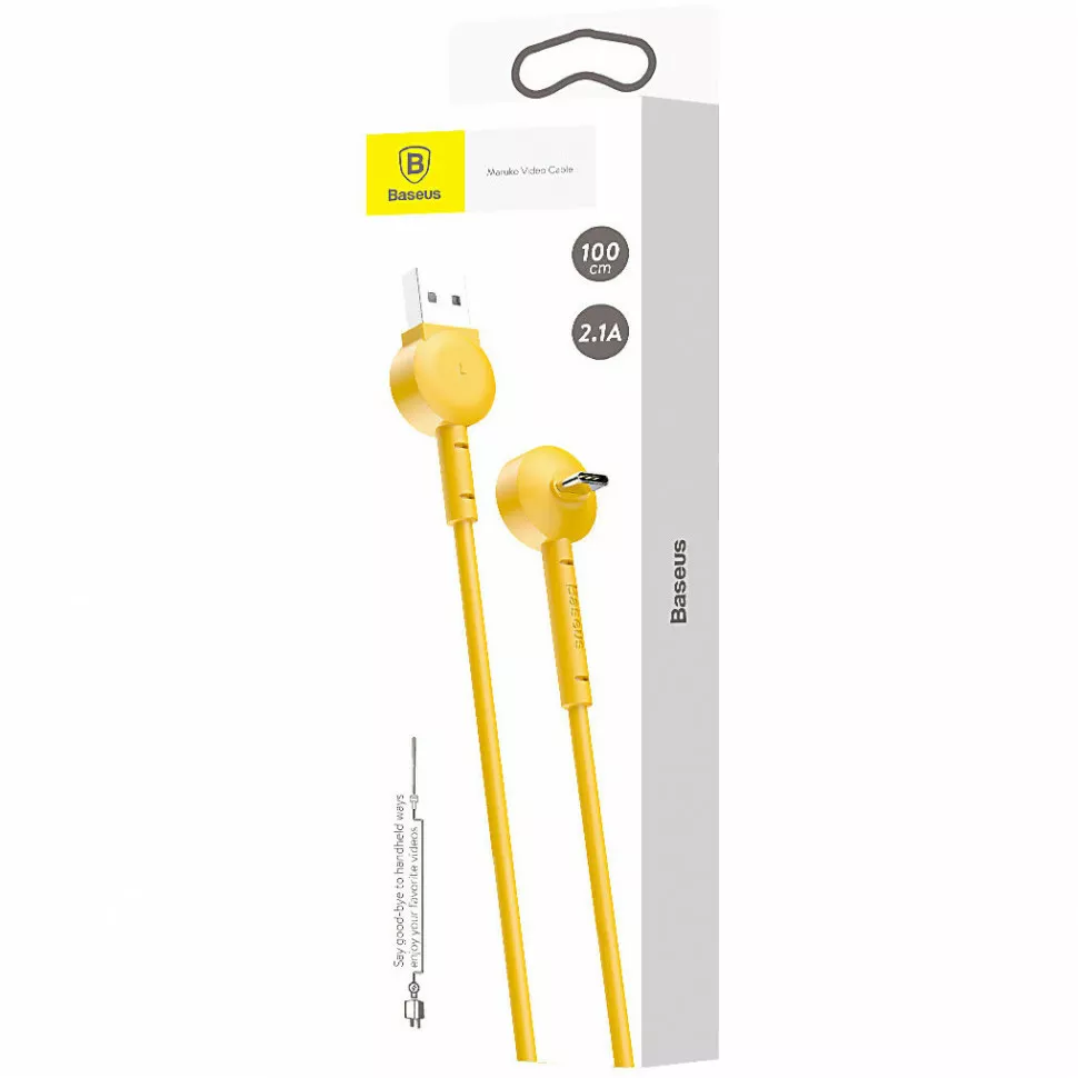 Кабель Baseus Maruko L-Shaped USB-A - Type-C 10.5w 1м cable Yellow (CATQX-0Y) - фото 5