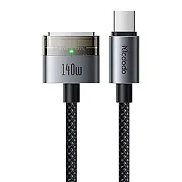Кабель USB McDodo для Apple MacBook Magnetic LED 140W 5A 2M USB Type-C to Magsafe 3 Cable Black (CA-1470) - фото Кабель USB McDodo для Apple MacBook Magnetic LED 140W 5A 2M USB Type-C to Magsafe 3 Cable Black (CA-1470)