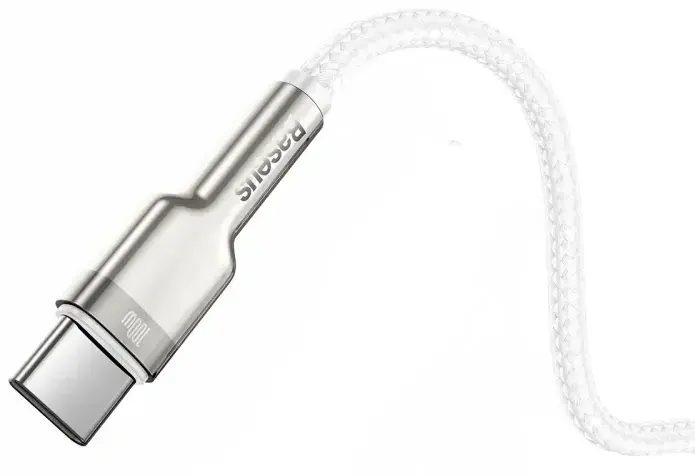 Кабель Baseus Cafule USB Type-C - Type-C 100w 5a 2м PD cable White (CATJK-D02) - фото 4