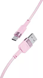 Кабель XO NB198 USB-A - Type-C 12w 2.4a 1м cable Pink - фото Кабель XO NB198 USB-A - Type-C 12w 2.4a 1м cable Pink