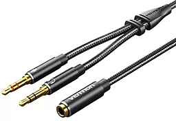 Аудио разветвитель Vention mini Jack 3.5mm 2xM/F 0.3 м cable black (BHFBY)