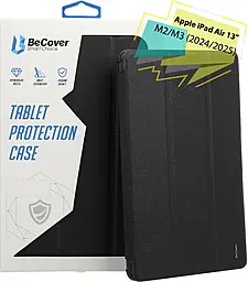 Чехол для планшета BeCover Tri Fold Soft TPU Siliconee для Apple iPad Air 13" M2 2024, M3 2025 Black (711469) - фото Чехол для планшета BeCover Tri Fold Soft TPU Siliconee для Apple iPad Air 13" M2 2024, M3 2025 Black (711469)