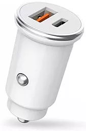 Автомобильное зарядное устройство XO CC25 18w PD USB-C/USB-A ports car charger white - фото Автомобильное зарядное устройство XO CC25 18w PD USB-C/USB-A ports car charger white