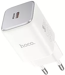 Мережевий зарядний пристрій Hoco N43 30w GaN PD USB-C ports fast charger Moonlight white - фото Мережевий зарядний пристрій Hoco N43 30w GaN PD USB-C ports fast charger Moonlight white