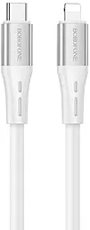 Кабель Borofone BX88 Solid Silicone USB Type-C - Lightning 20w 3a 1м PD сable White - фото Кабель Borofone BX88 Solid Silicone USB Type-C - Lightning 20w 3a 1м PD сable White