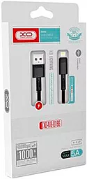 Кабель XO NB-Q166 USB-A - Lightning 12w 5a 1м cable Black - мініатюра 2 Кабель XO NB-Q166 USB-A - Lightning 12w 5a 1м cable Black - мініатюра 2