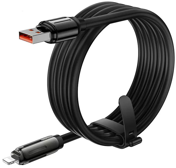 Кабель Hoco U136 Prize USB-A - Lightning 12w 2.4a 1.2м cable Black - фото 4
