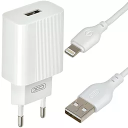 Сетевое зарядное устройство XO L53 2a home charger + Lightning cable white - фото Сетевое зарядное устройство XO L53 2a home charger + Lightning cable white
