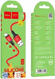 Кабель Hoco X86 Spear USB-A - Lightning 12w 2.4a 1м cable Red - мініатюра 5 Кабель Hoco X86 Spear USB-A - Lightning 12w 2.4a 1м cable Red - мініатюра 5