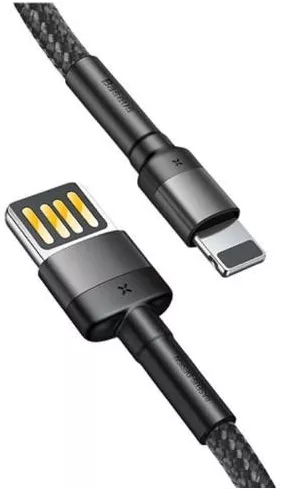 Кабель Baseus Cafule USB-A - Lightning 12w 2.4a 1м cable Grey/Black (CALKLF-GG1) - фото 2