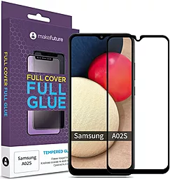 Защитное стекло MAKE Full Cover Full Glue Samsung A025 Galaxy A02s Black (MGFSA02S)