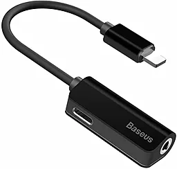 Аудіо-перехідник Baseus L32 3.5mm Music Adapter + Lightning Charge Black (CALL32-01) - мініатюра 2